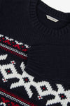 Maglia girocollo jacquard Christmas blu-Dan John