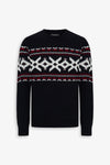Maglia girocollo jacquard Christmas blu-Dan John