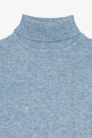 Maglia dolcevita lambswool celeste