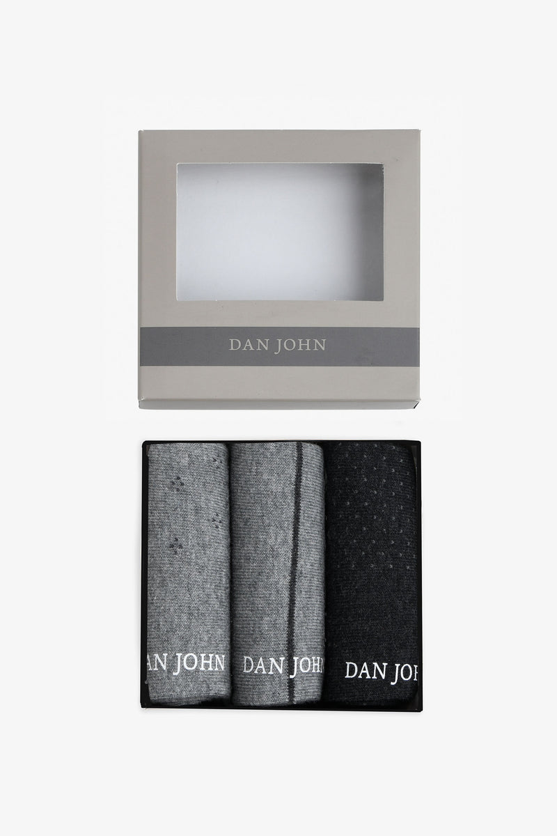 3-pack calzini multi fantasia grigio-Dan John