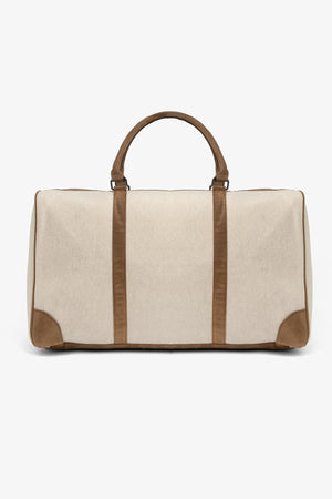 Beige melange fabric travel bag