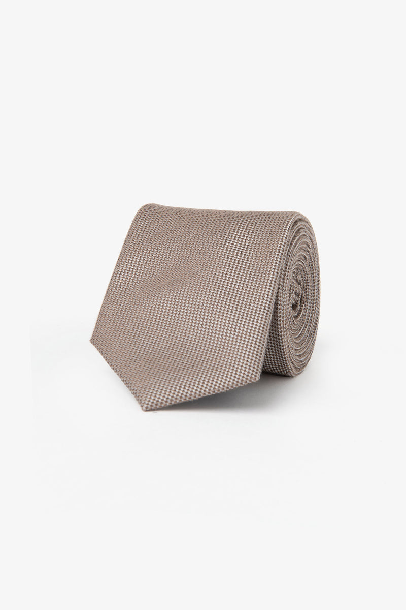 Cravatta microfantasia beige-Dan John