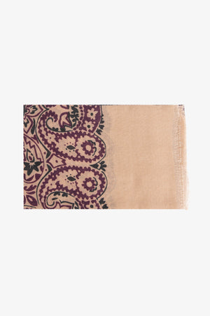 Pashmina con diseño floral beige