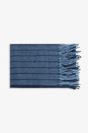 Sciarpa jacquard a righe blu