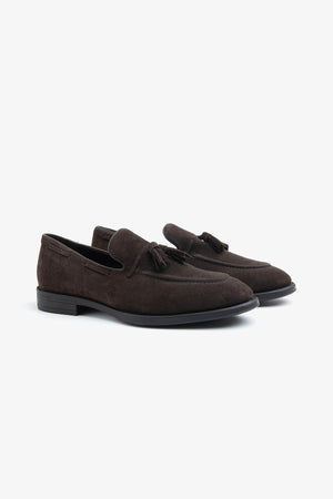 Brown tassel loafers