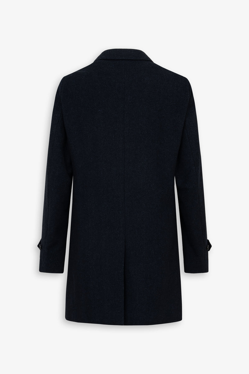 Manteau motif chevrons bleu turquoise