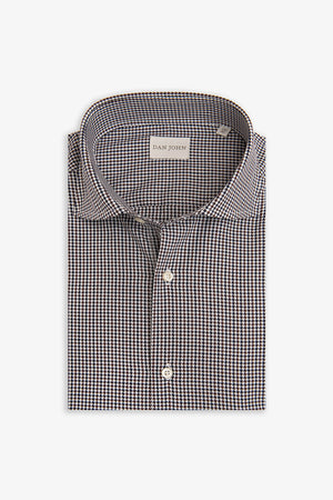 Camicia pied de poule marrone