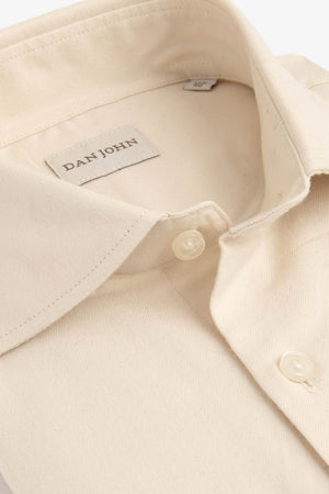 Camicia effetto flanella panna