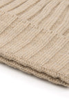 Bonnet beanie beige en côtes anglaises
