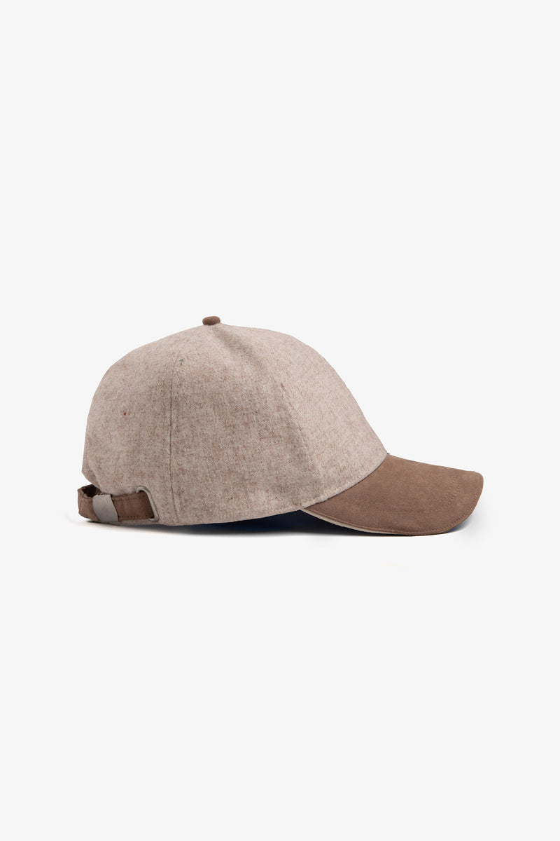 Cappello visiera pied de poule tortora