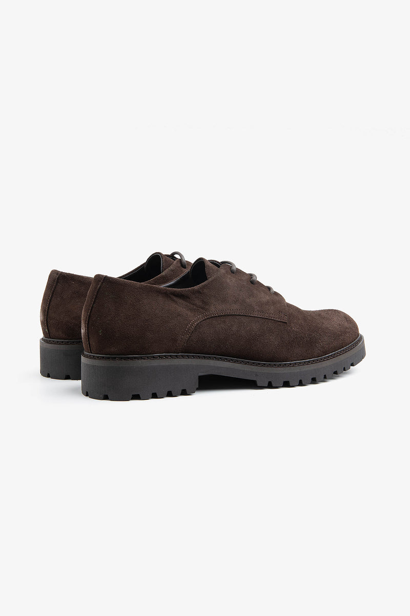 Scarpe derby suede moro