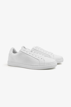 White leatherette sneakers
