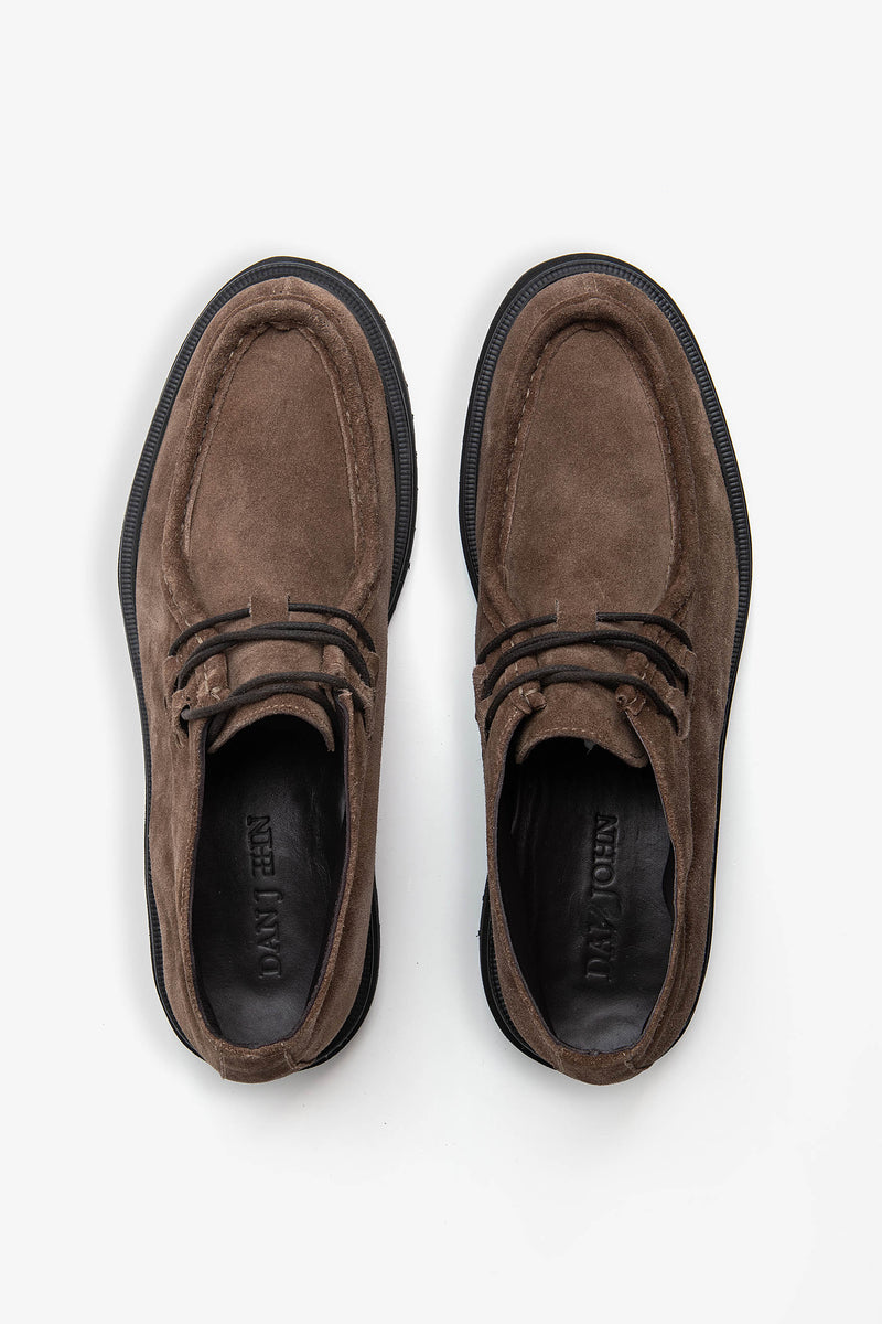 Stivaletto ingegnere suede tortora