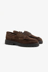 Scarpa da barca in suede cognac