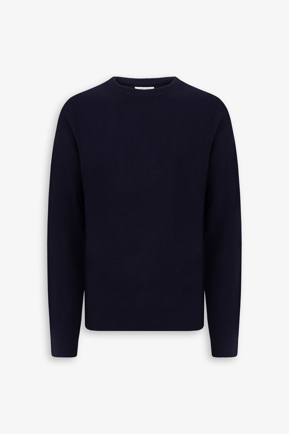 Maglia girocollo armaturata chicco riso blu