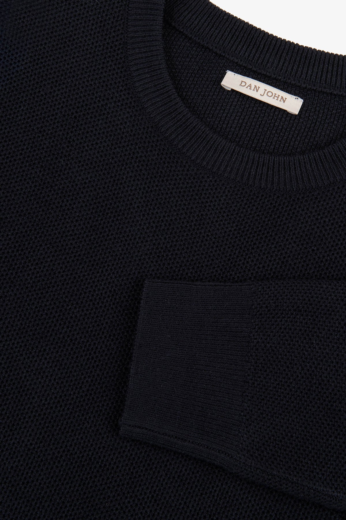 Maglia girocollo armaturata chicco riso blu