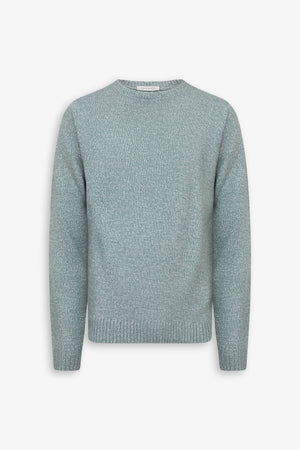 Maglia girocollo mouline' verde acqua
