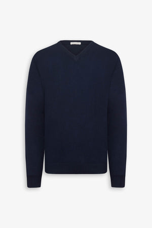 Blue V-neck sweater