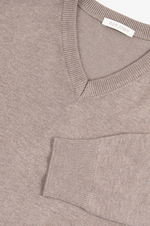 Taupe V-neck sweater