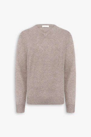 Taupe V-neck sweater