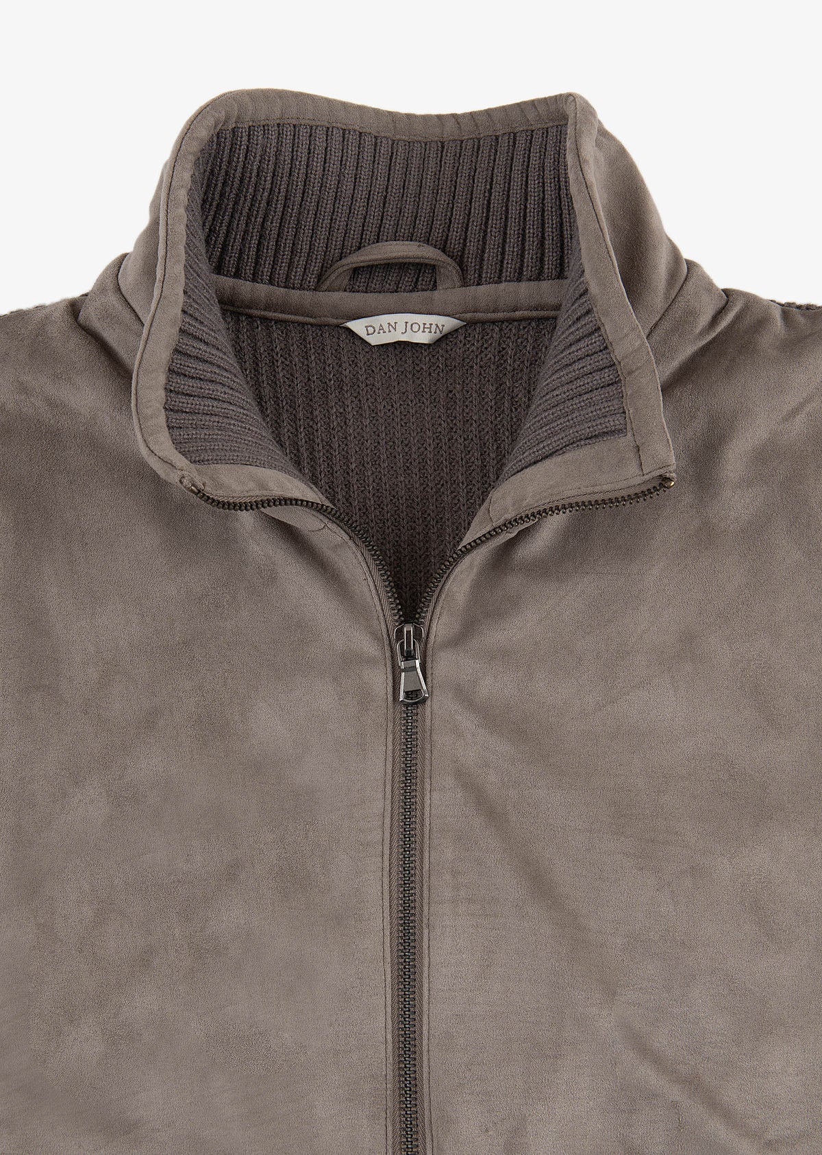 Bomber  in maglia bimaterico tortora