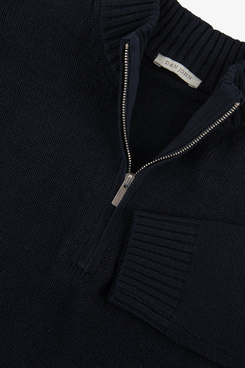 Maglia half zip blu