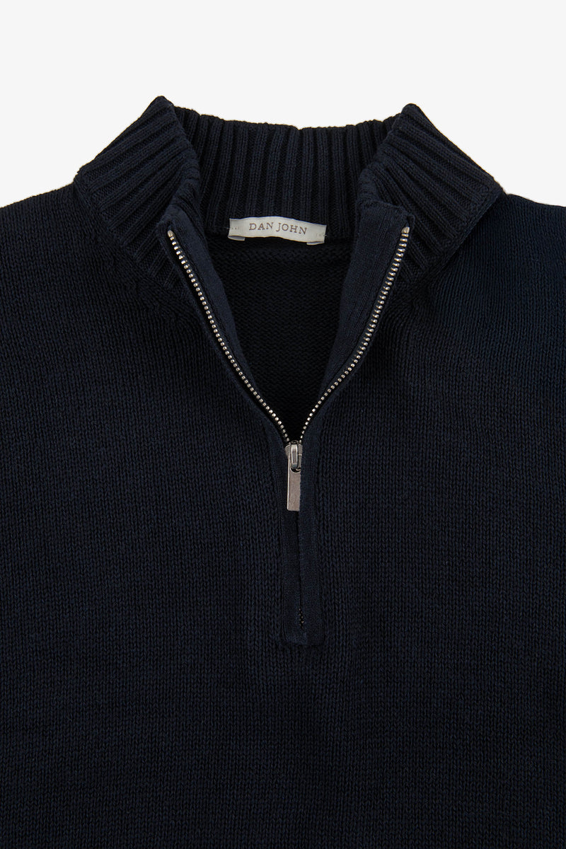 Maglia half zip blu