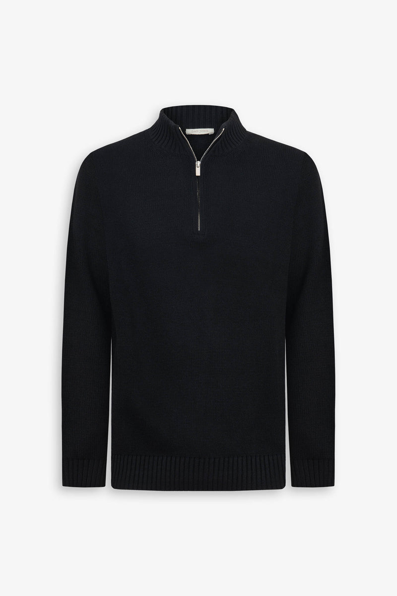 Pull noir à demi-zip