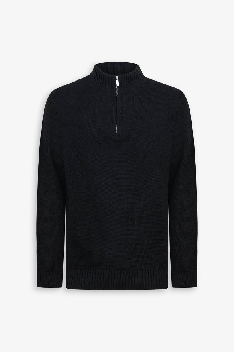 Pull noir à demi-zip