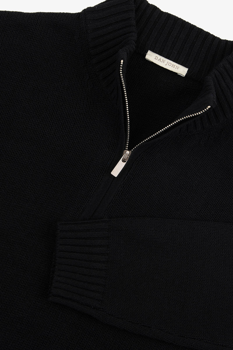 Pull noir à demi-zip