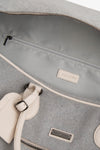 Borsone effetto flanella grigio