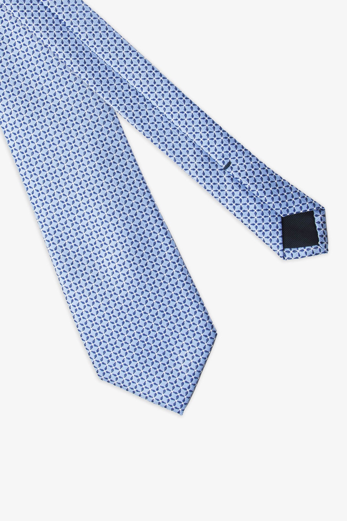 Cravate jacquard à micro-motif bleu turquoise