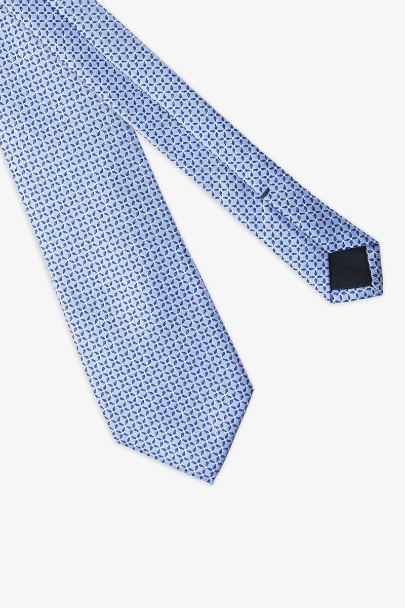 Cravate jacquard à micro-motif bleu turquoise