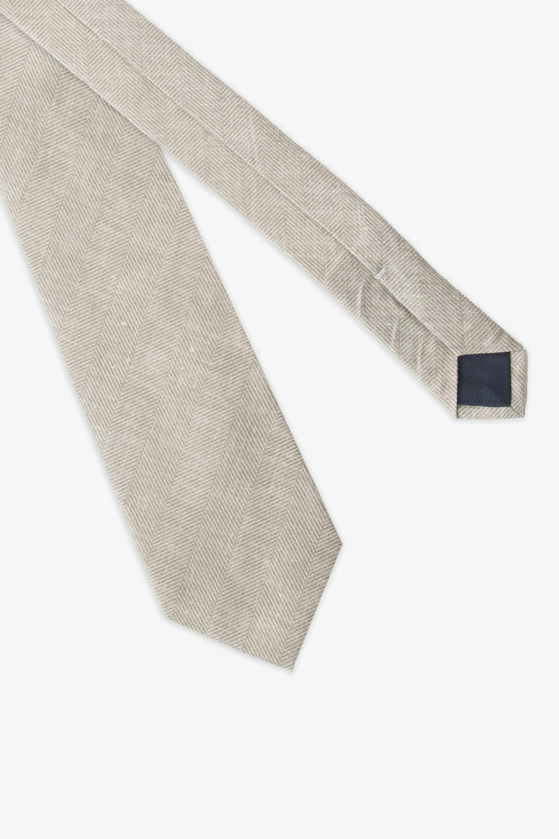 Cravate beige diagonale