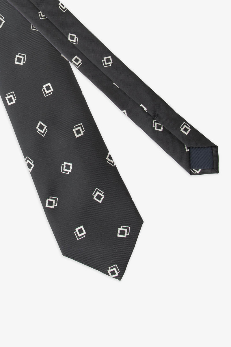 Cravate noire à losanges