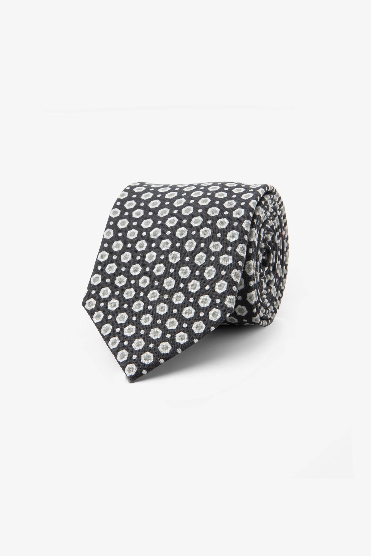 Cravatta esagono grigia