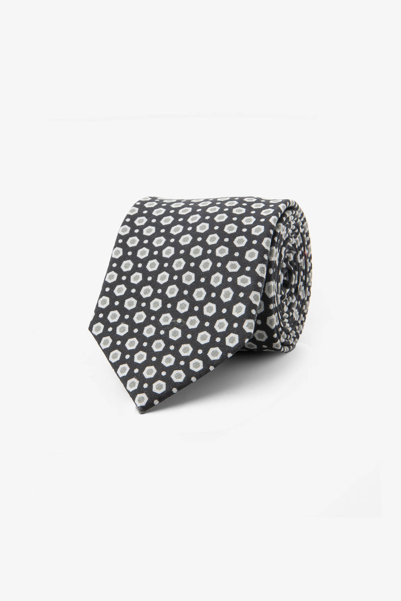 Cravate hexagone grise