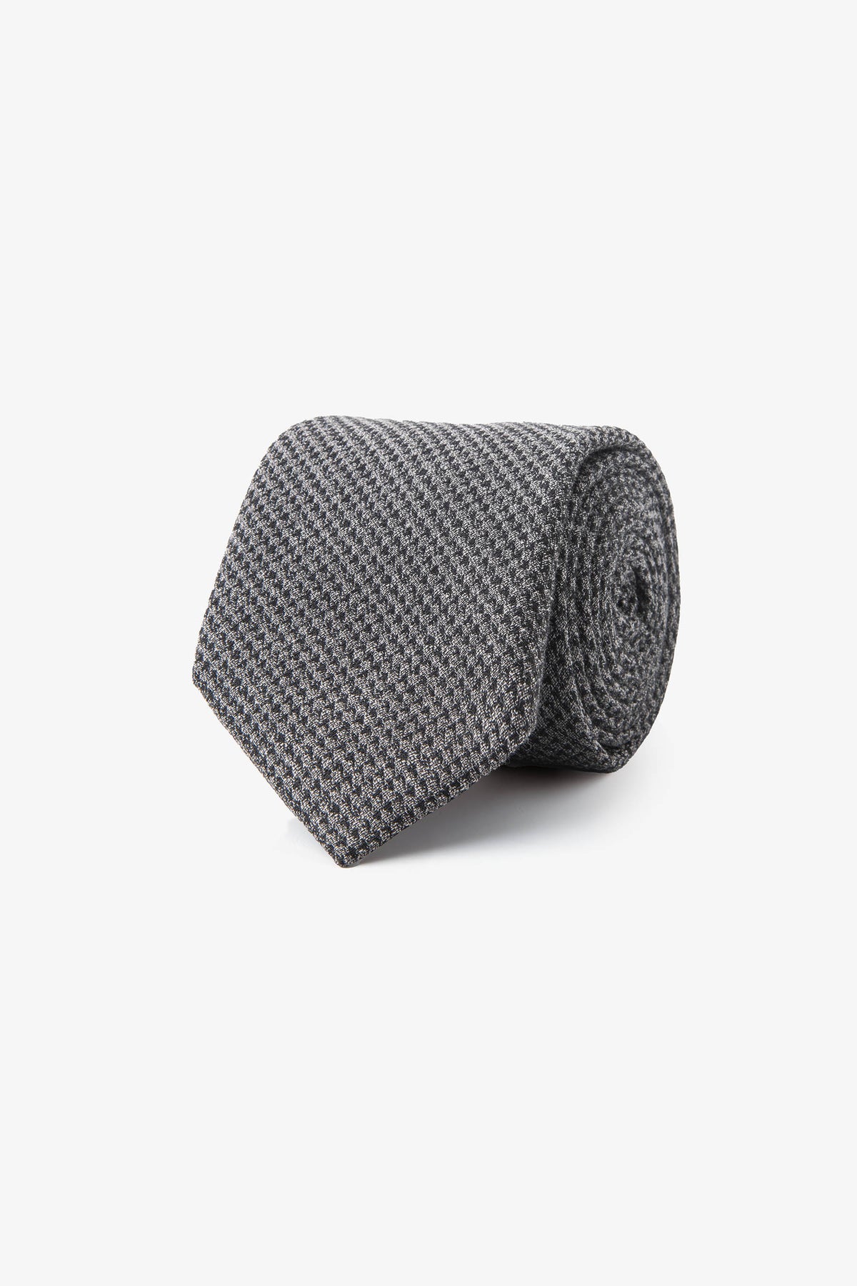 Cravatta pied de poule grigio