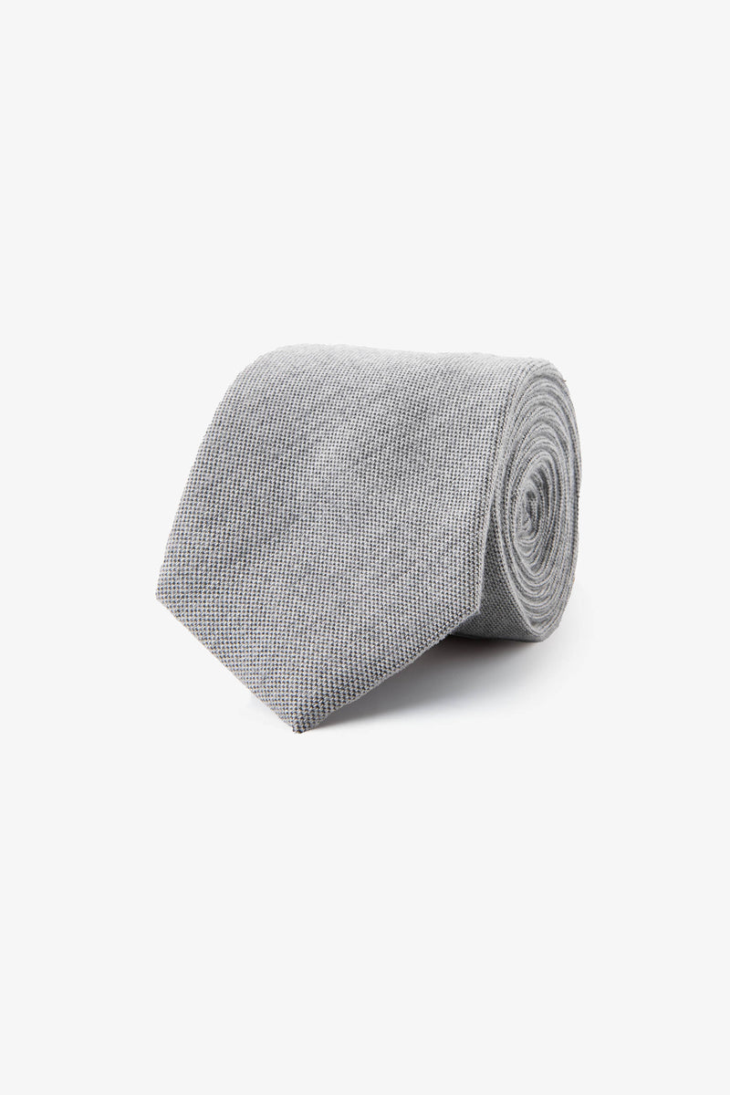 Light gray flannel effect tie