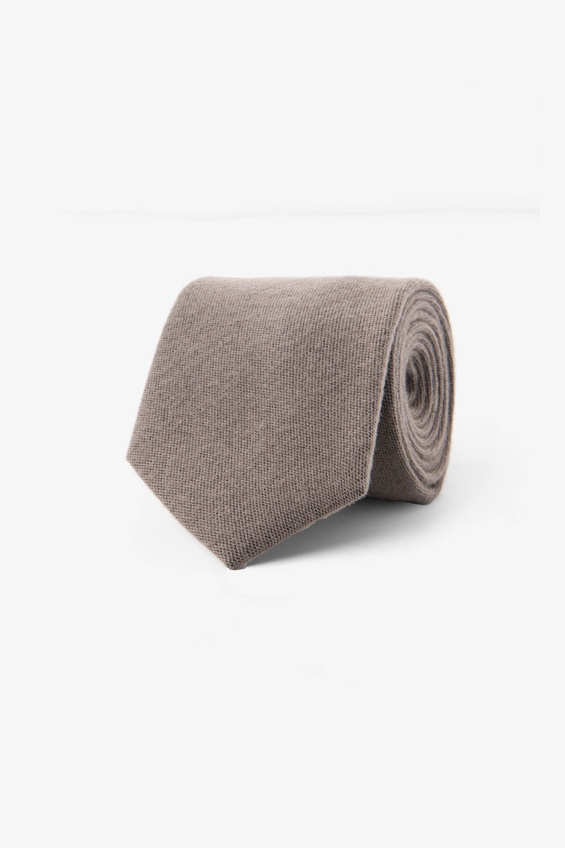 Taupe flannel effect tie