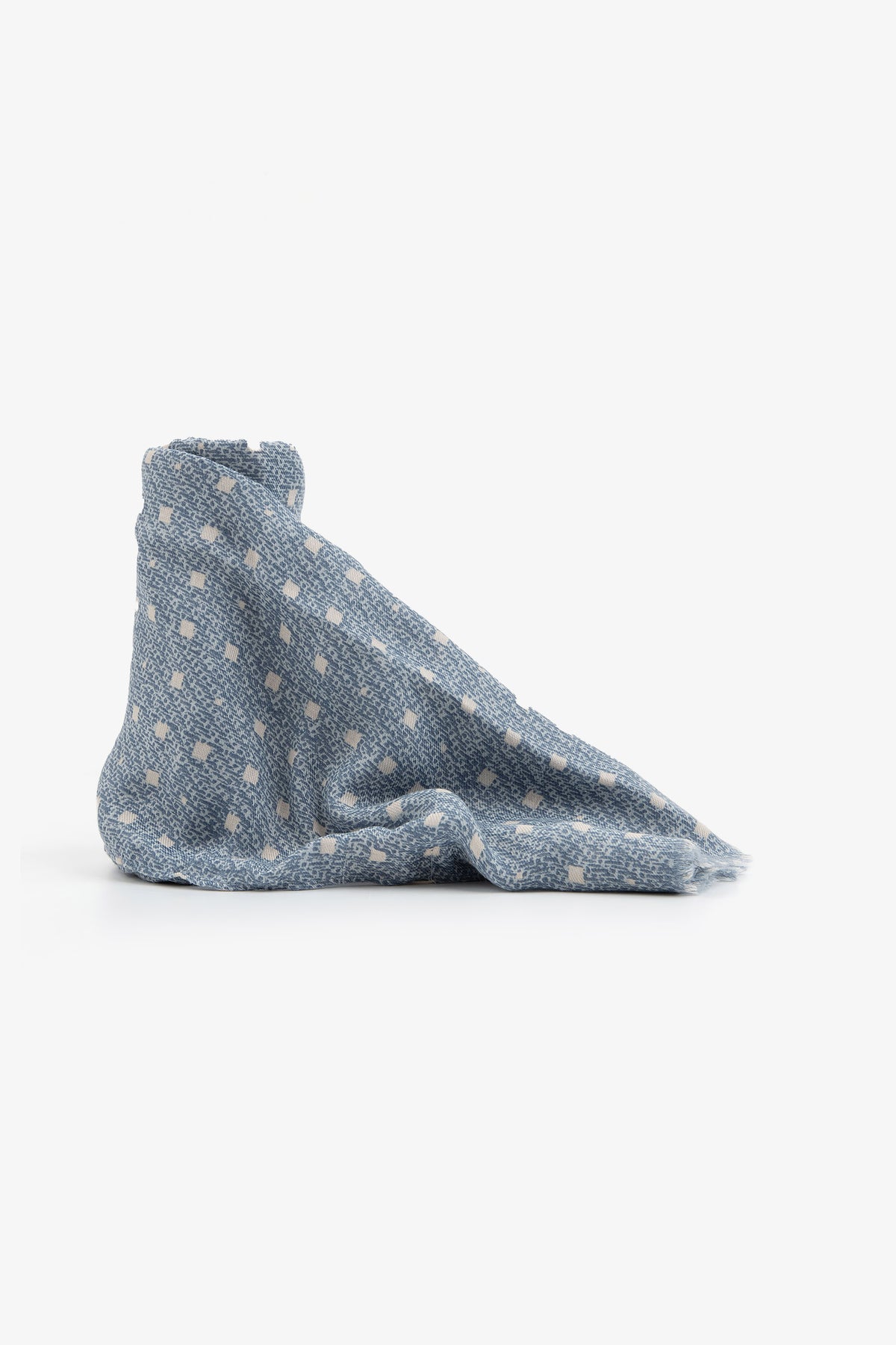 Pashmina disegno geometrico celeste