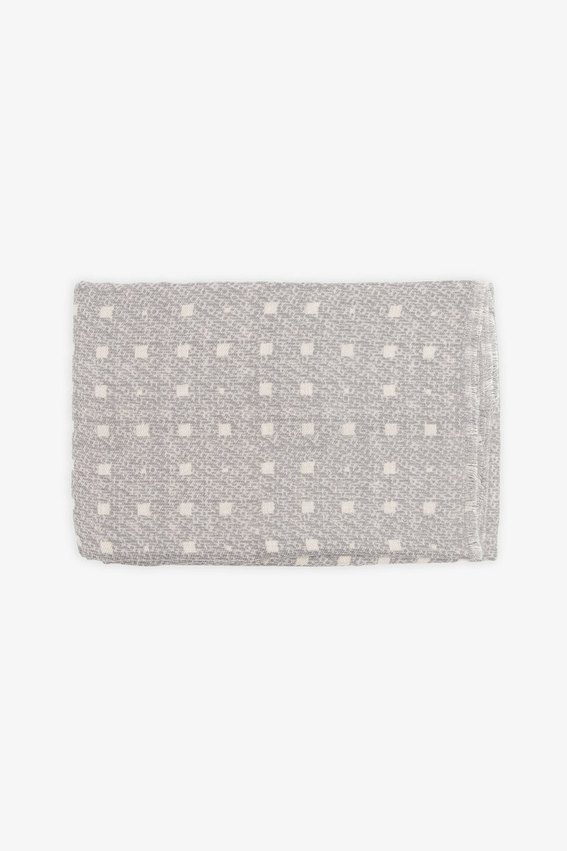 Light gray geometric design pashmina scarf