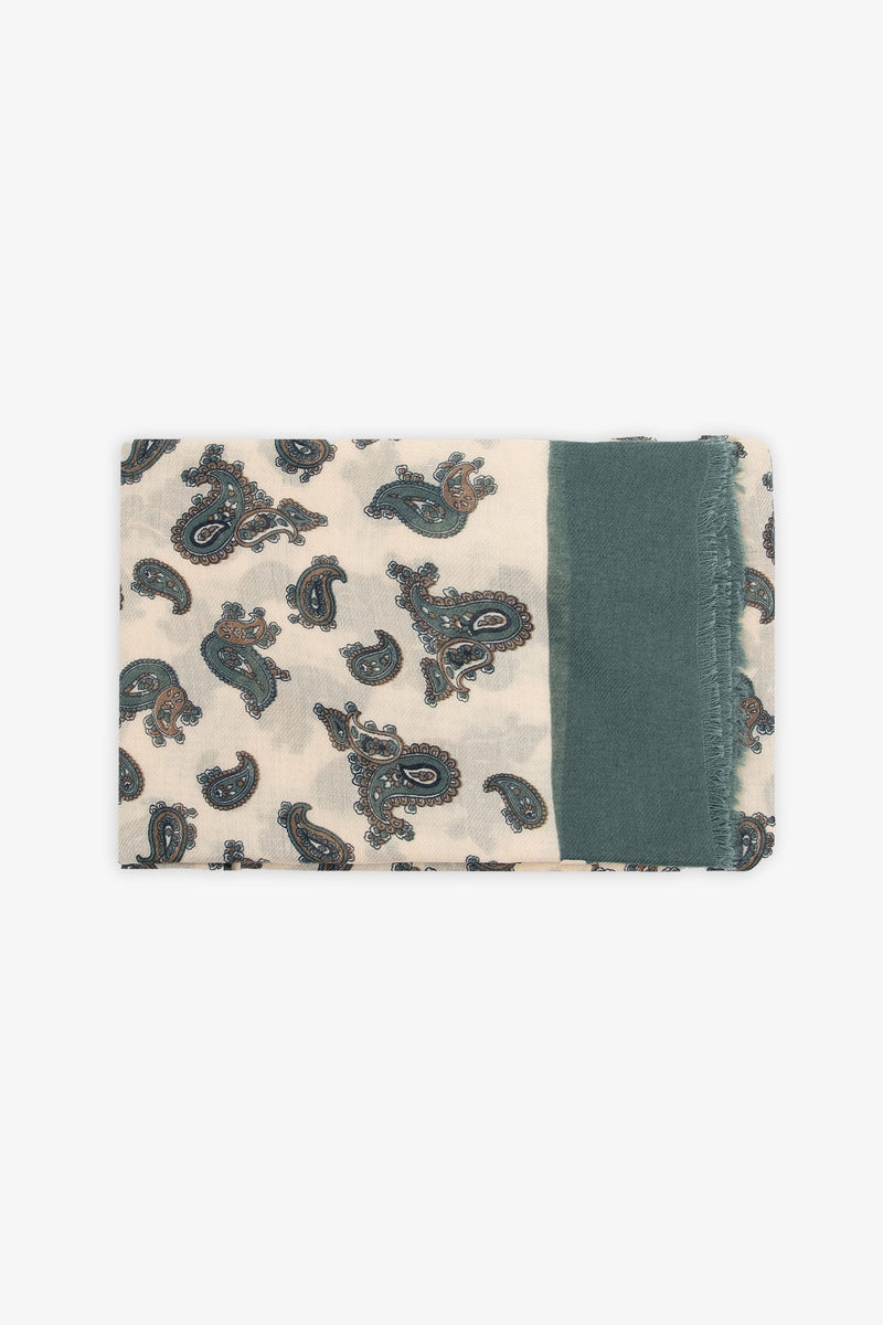 Pashmina disegno cashmere panna