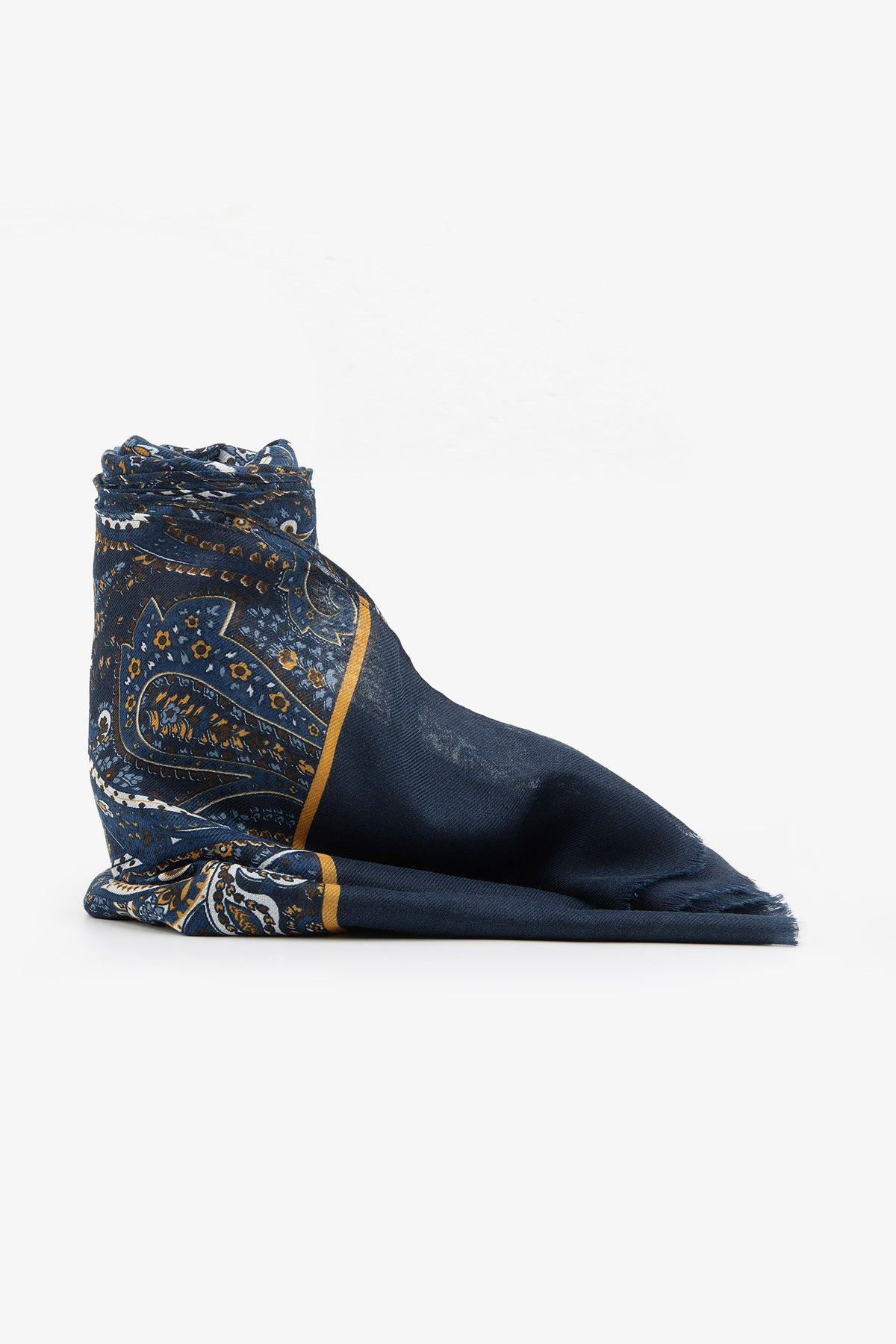 Pashmina disegno cashmere blu