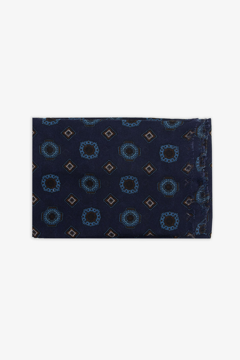 Pashmina disegno geometrico blu