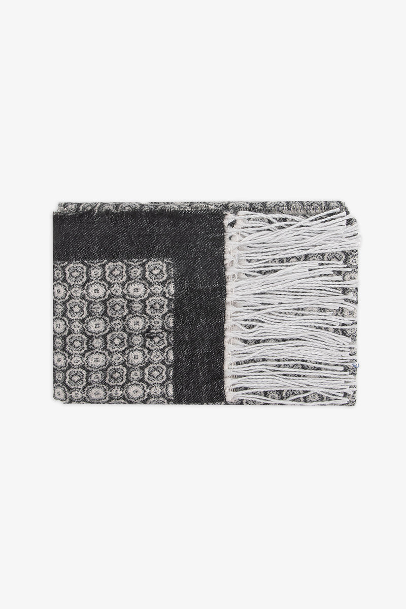 Pashmina disegno geometrico nero