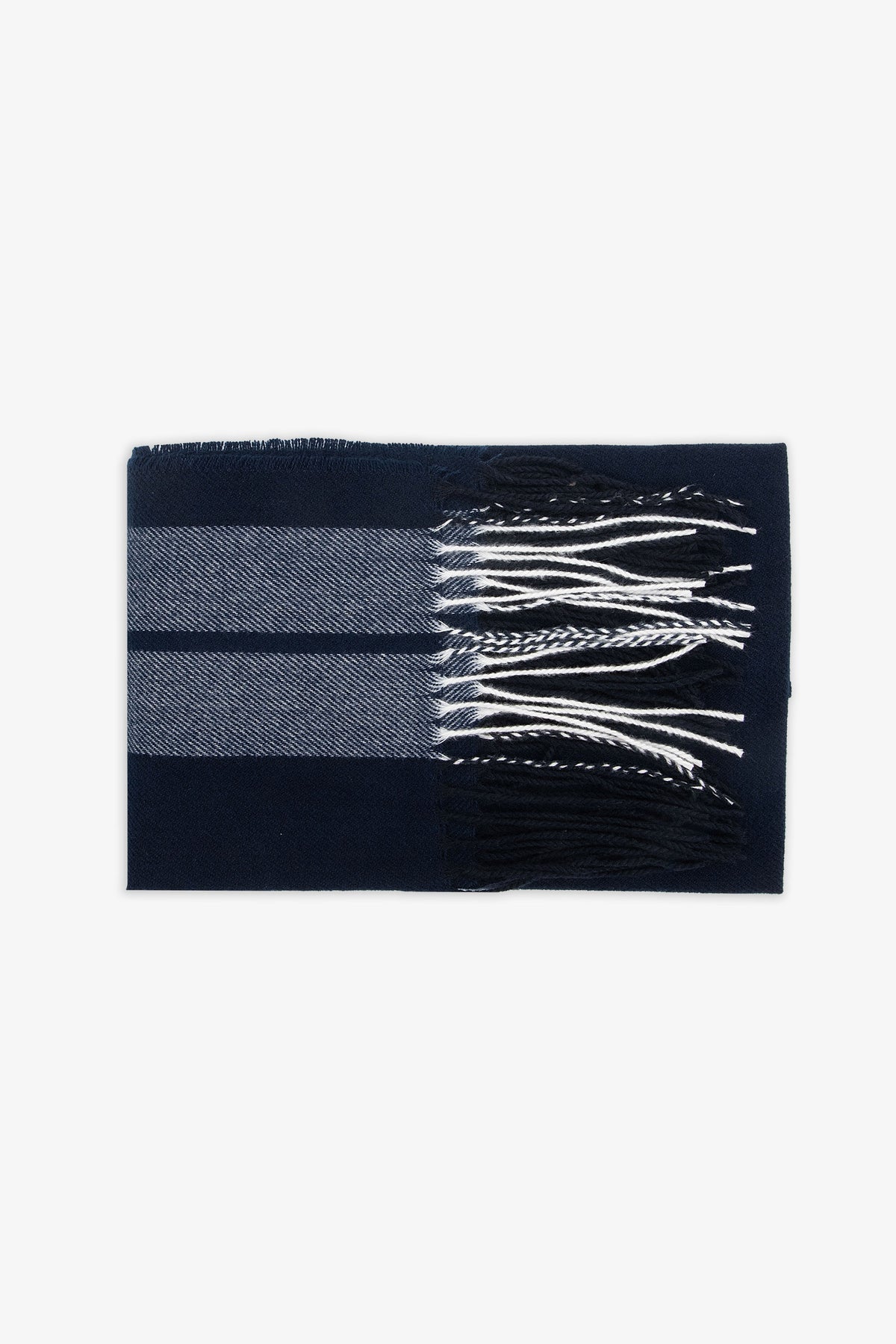 Pashmina righe diagonali blu