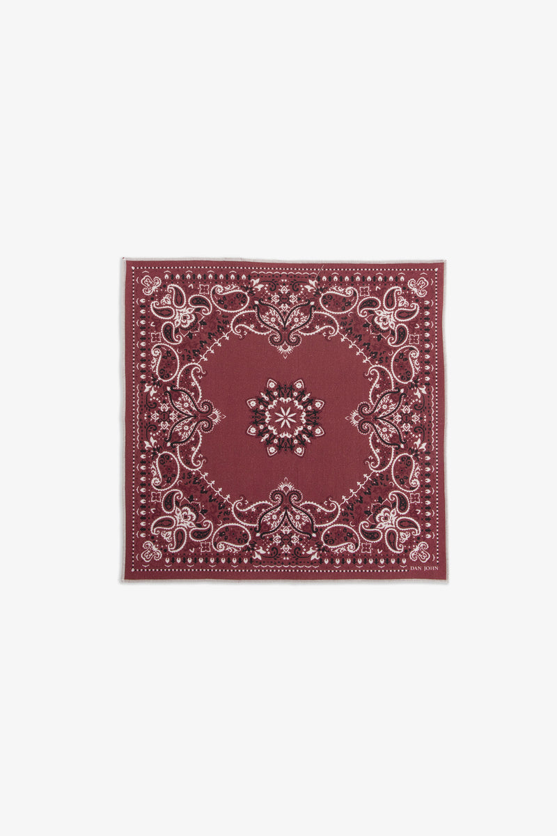 Pochette disegno cashmere bordeaux