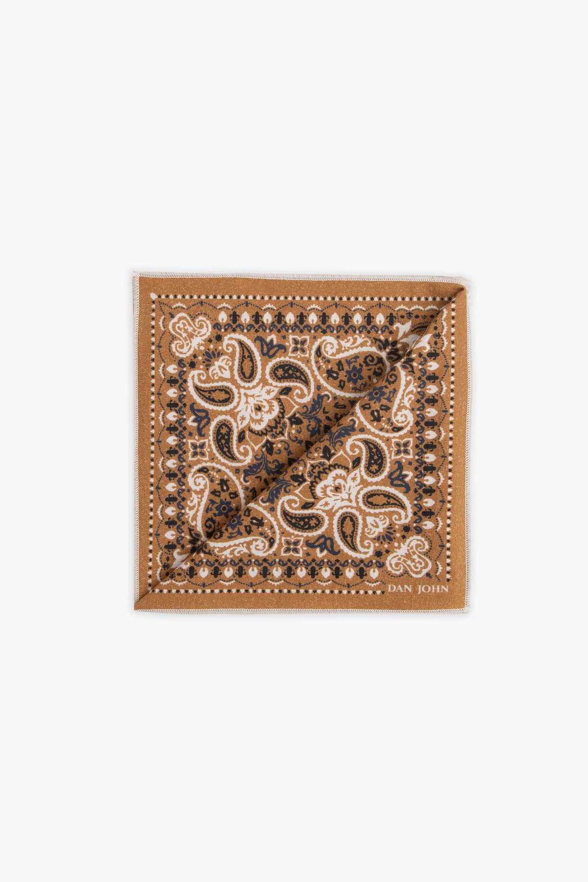 Pochette disegno cashmere ocra