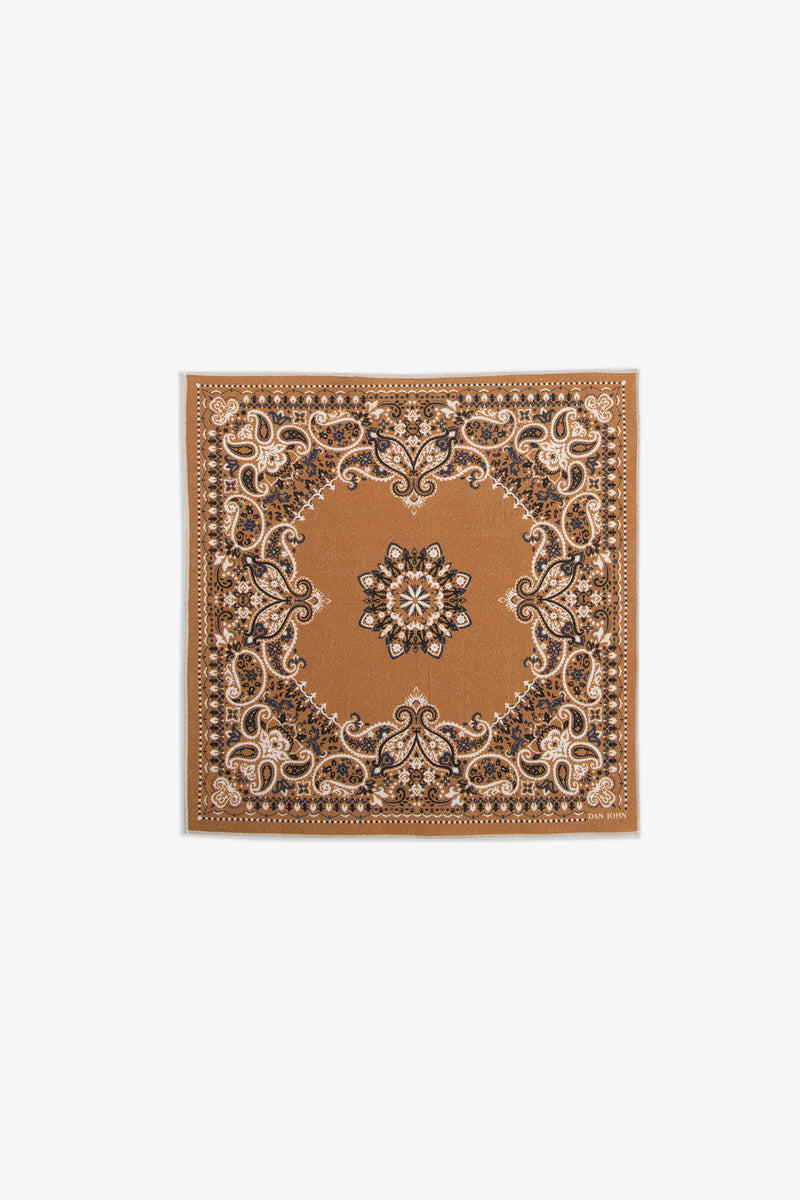 Pochette disegno cashmere ocra